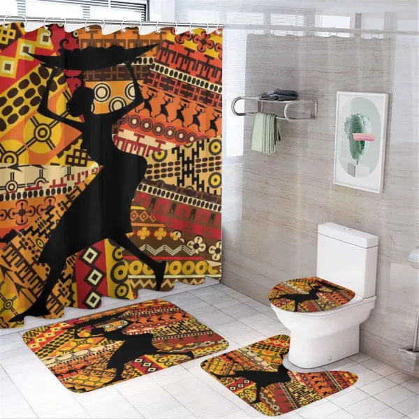 Folk Patterns on a shower curtain