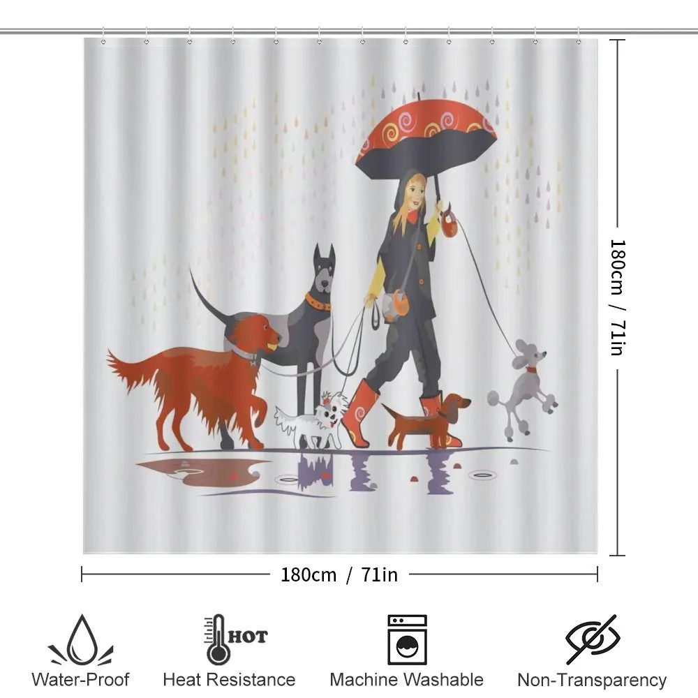 Girl with Dogs in Rain — Detail 2