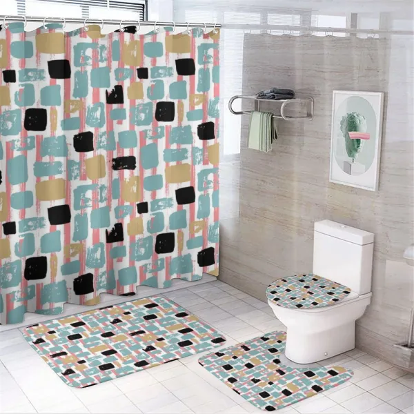 Grunge Rectangles on a shower curtain