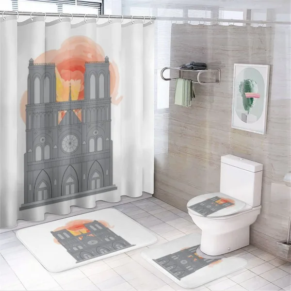 Line Drawing on a shower curtain