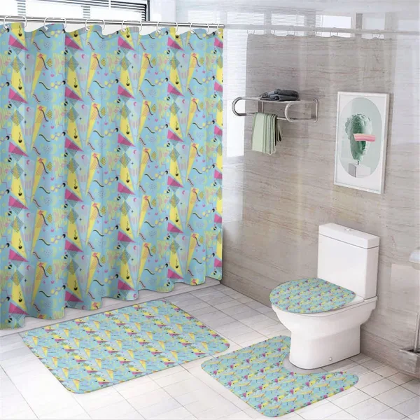 Memphis Funky Doodle 80's on a shower curtain