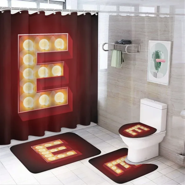 Nightclub Inspired E on a shower curtain