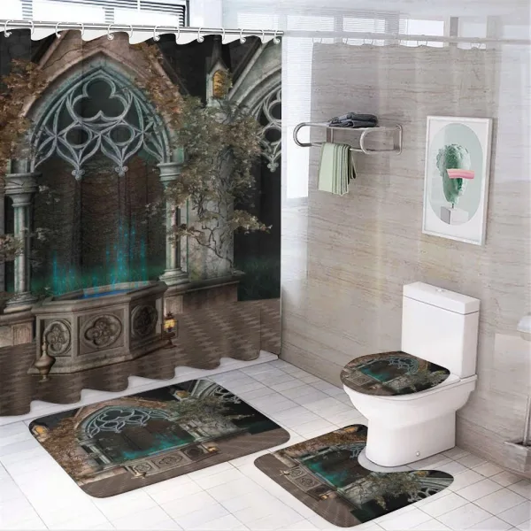 Old Gateway to Forest on a shower curtain