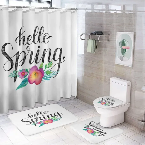 Springtime in Watercolors on a shower curtain