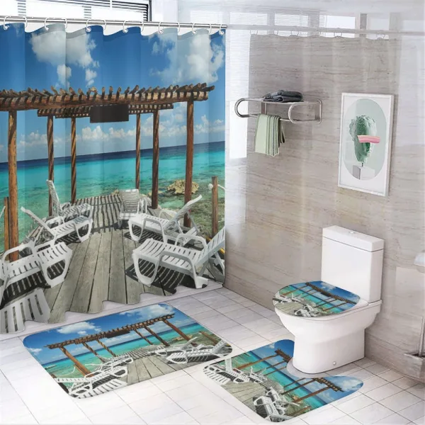 Sunbeds SeaSunbeds on a shower curtain