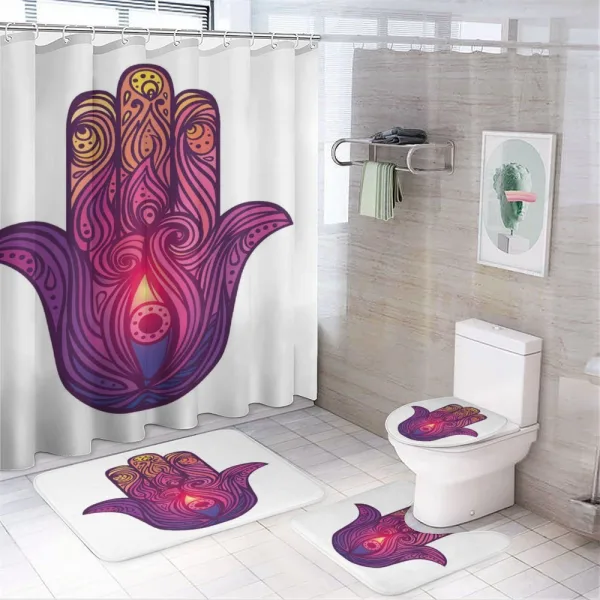 Vivid Floral Aura Energy on a shower curtain