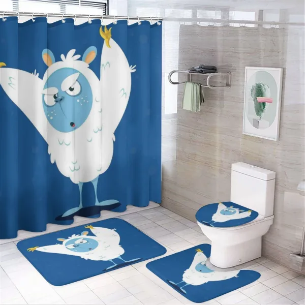 Wild Scary Yeti Costume on a shower curtain