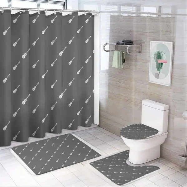 4 String Guitars on a shower curtain