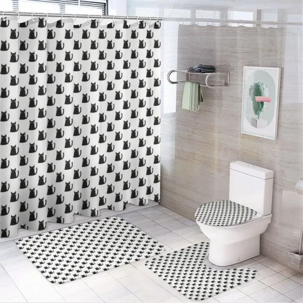 Abstract Modern Monochrome on a shower curtain