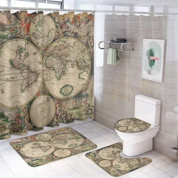 Antique Vintage Art on a shower curtain