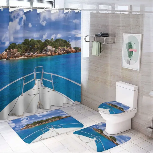 Boat Exotic Journey Tropic on a shower curtain