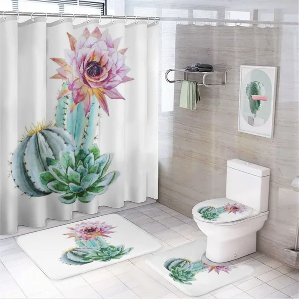 Cactus Flower and Spike on a shower curtain