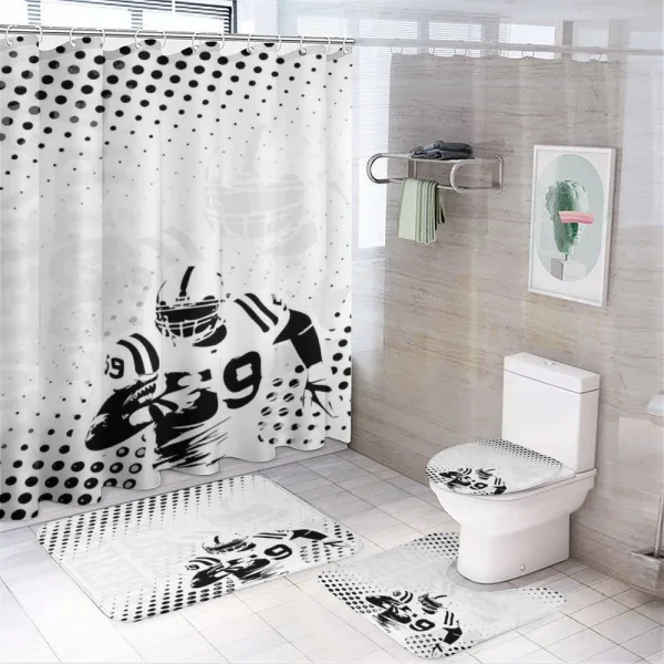 Character Running Passing on a shower curtain