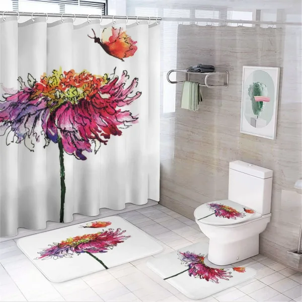Chrysanthemum Flower on a shower curtain