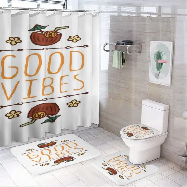 Cocktail and Flowers on a shower curtain