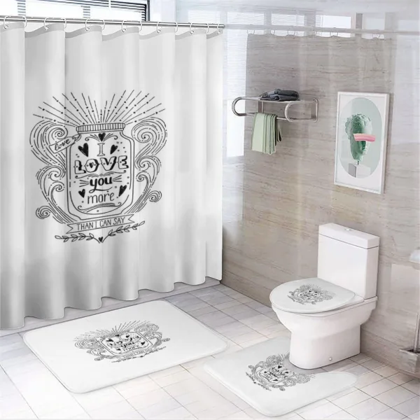 Doodle Floral Jar on a shower curtain