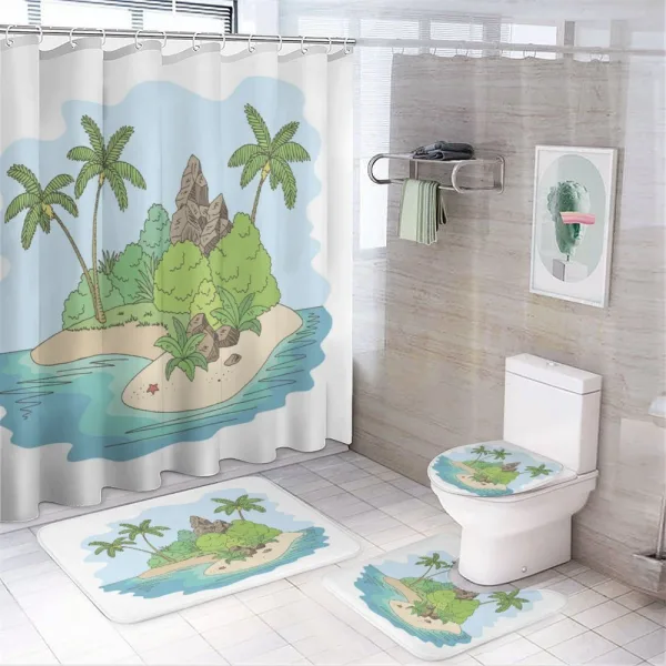 Island Doodle Botany on a shower curtain