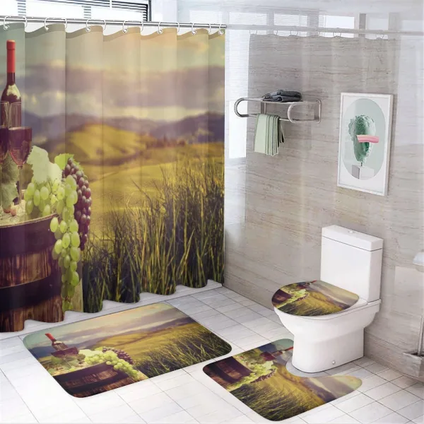 Italy Tuscany Vineyard on a shower curtain