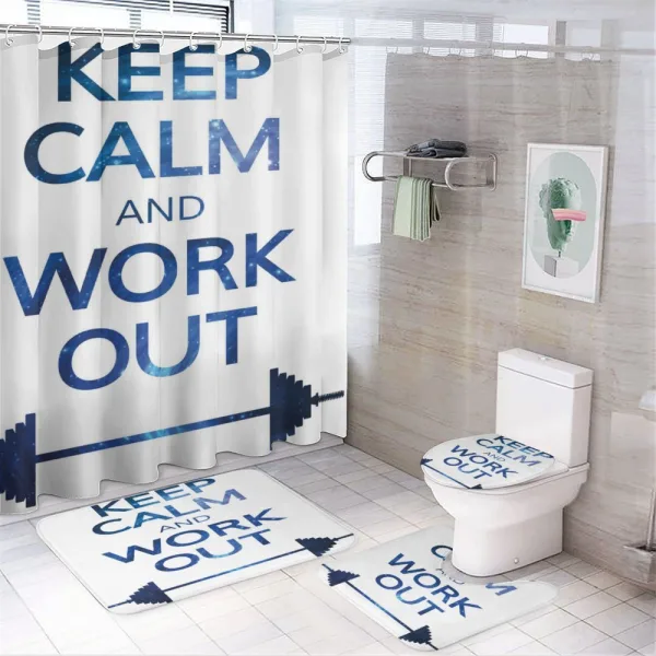 Keep Calm and Work on a shower curtain