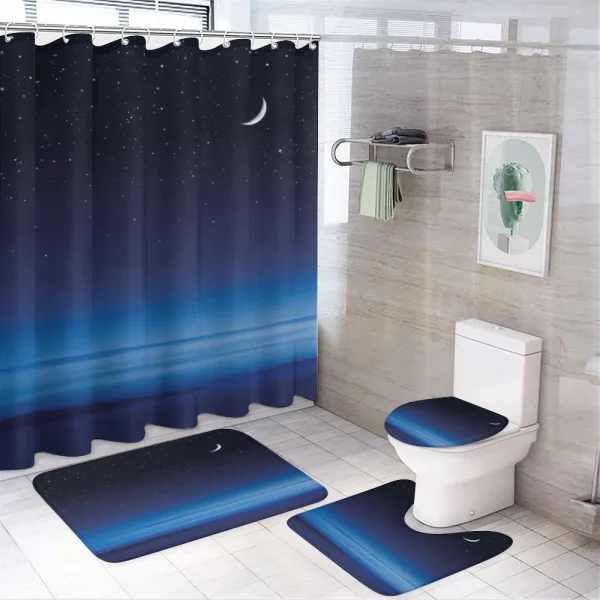 Moon Stars Santa Barbara on a shower curtain