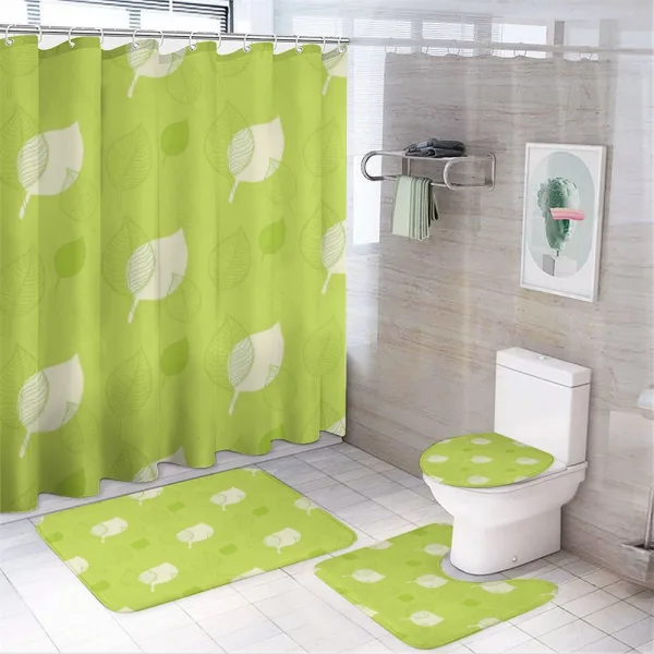 Old Fashion Retro Leaf on a shower curtain