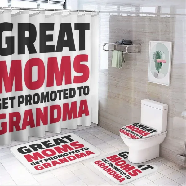 Positive Slogan on a shower curtain