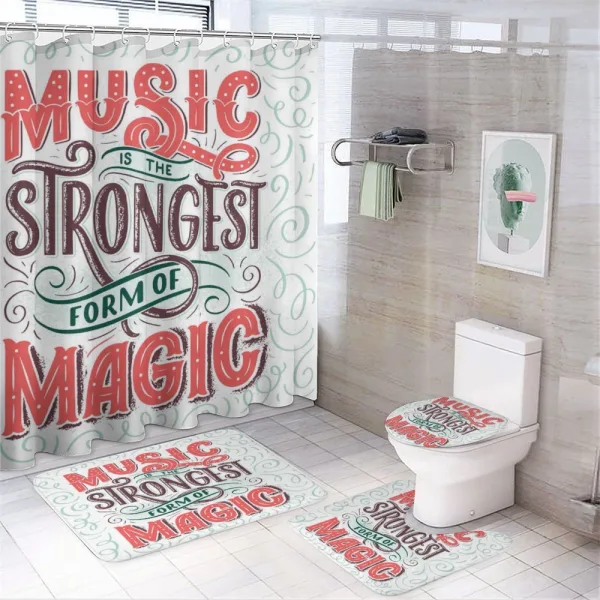 Retro Calligraphy on a shower curtain
