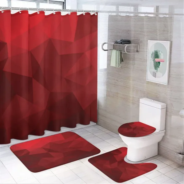 Triangular Mosaic with Poly on a shower curtain