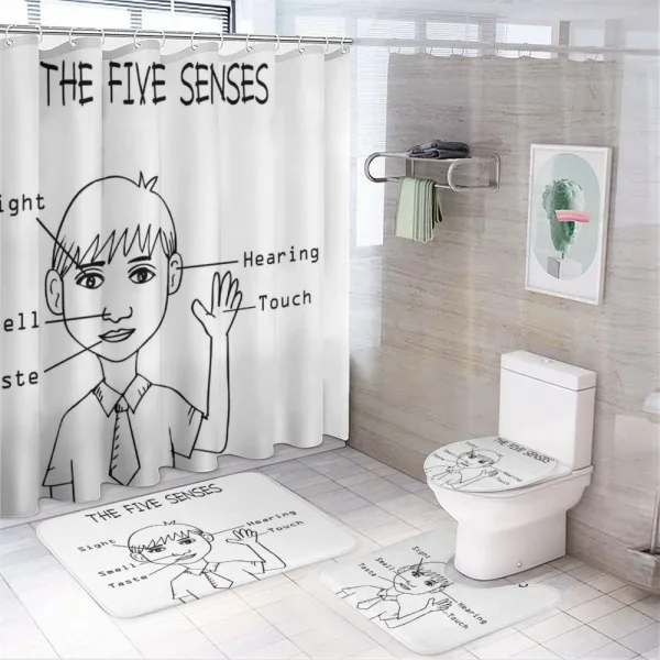 5 Senses on Boy on a shower curtain