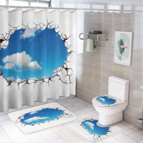 Clouds Scene from Crack Modern on a shower curtain