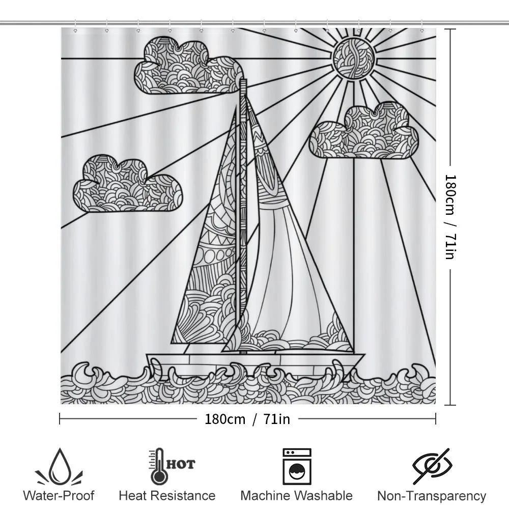 Doodle Boat on Waves — Detail 2
