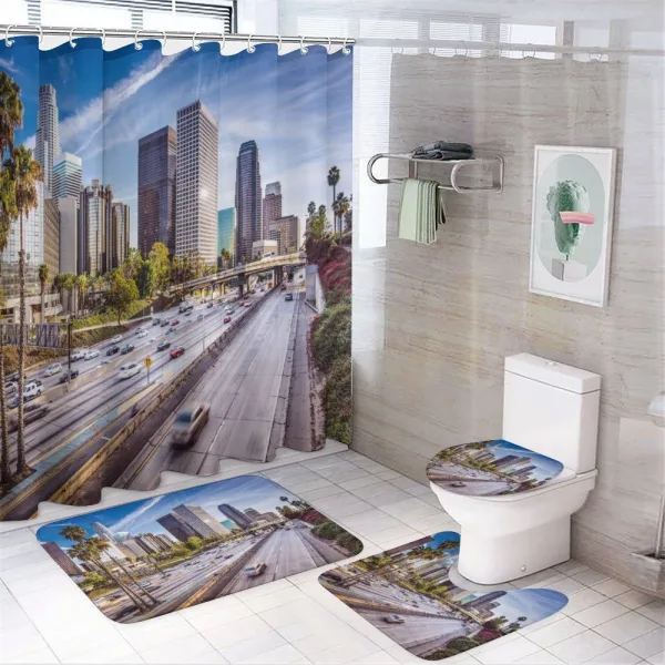 Downtown Los Angeles USA on a shower curtain