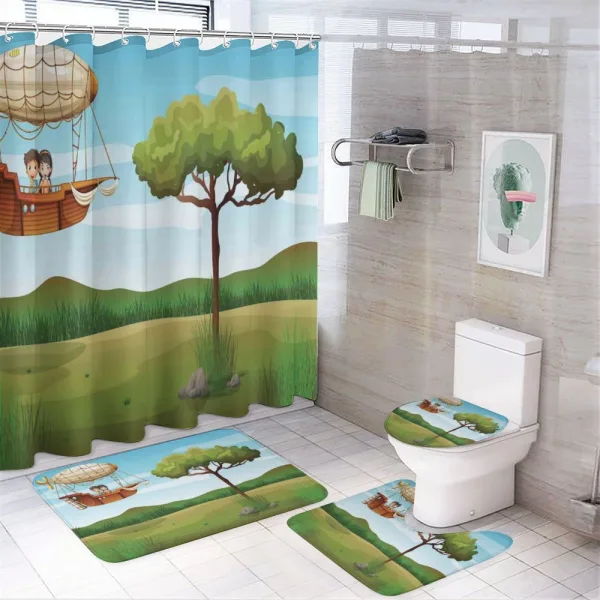 Fantasy Explorer Boy on a shower curtain