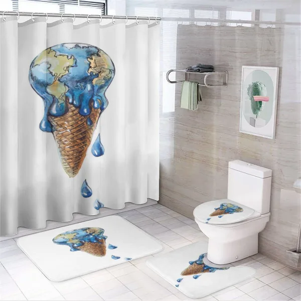Globe Planet Earth Flavor on a shower curtain