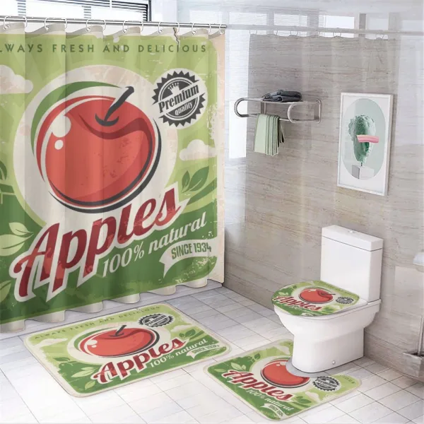 Grunge Torn Advertisement on a shower curtain