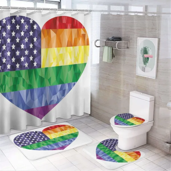 Heart Gay Flag Rainbow Art on a shower curtain