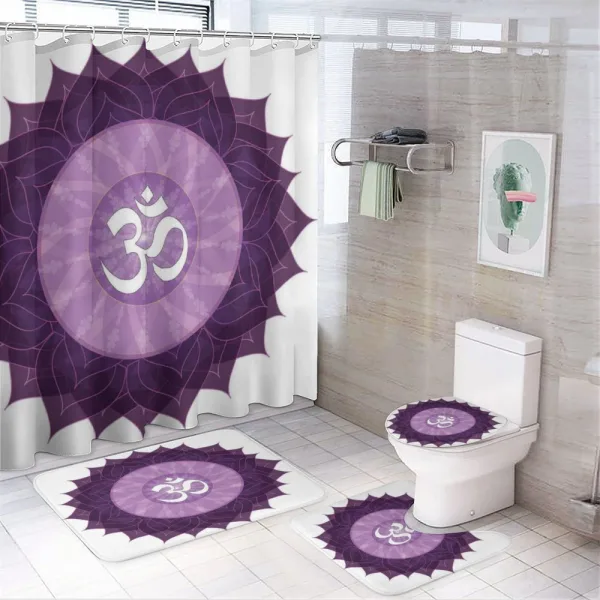 Letter Chakra on a shower curtain