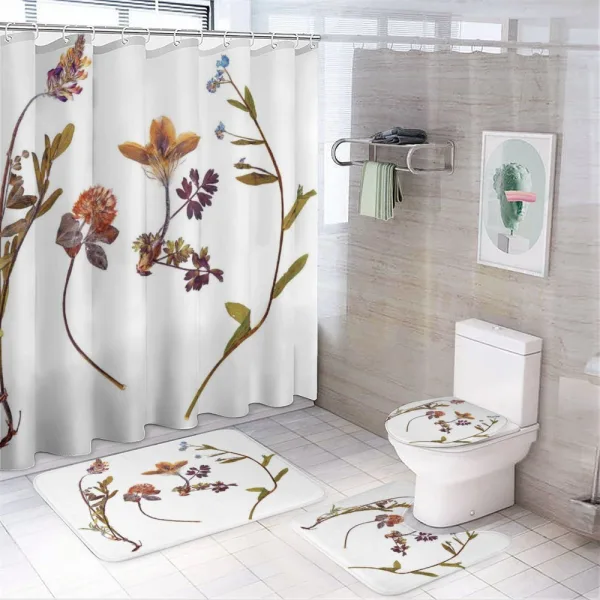 Lilacs Daisises Tulips on a shower curtain
