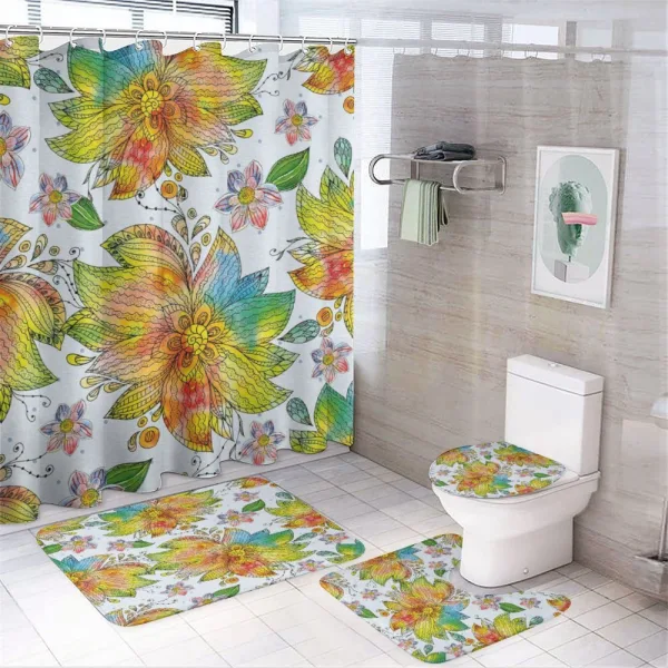 Macro Flower Petals Art on a shower curtain