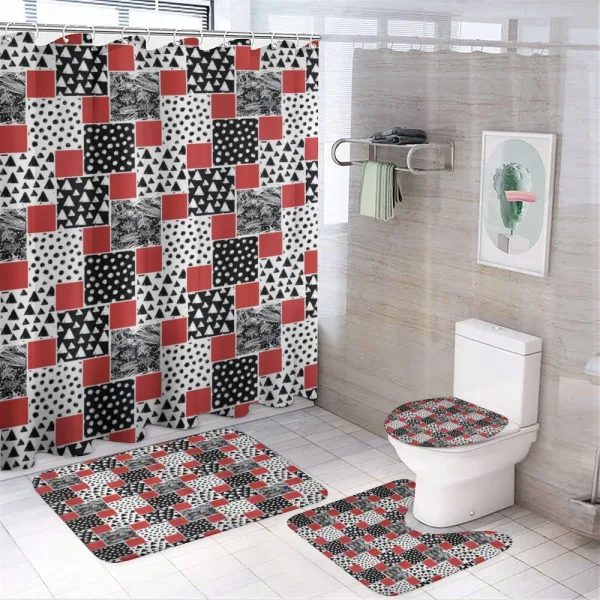 Modern Squares and Spots on a shower curtain