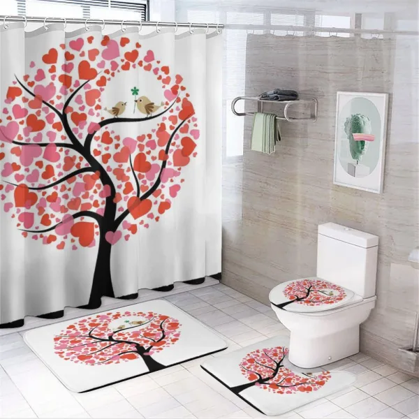 Nature Flirting Birds on a shower curtain