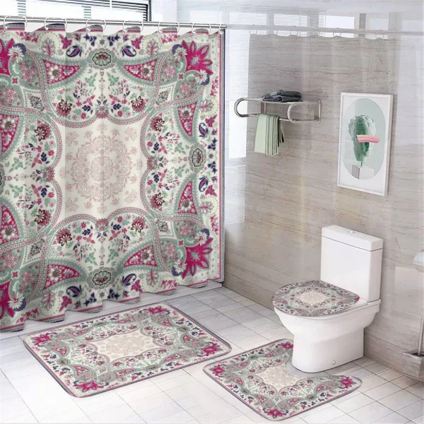 Ornamental Square on a shower curtain