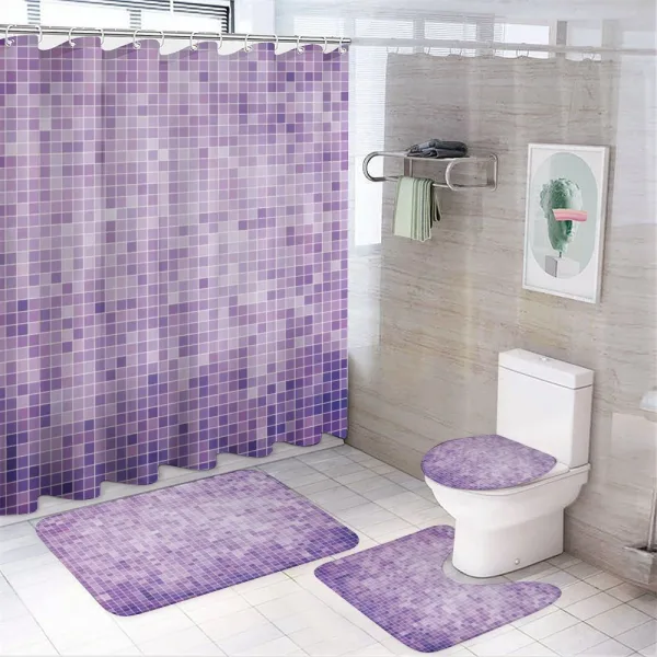 Pixel Inspired Tiny Squares on a shower curtain