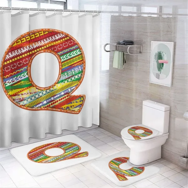 Retro Colorful on a shower curtain