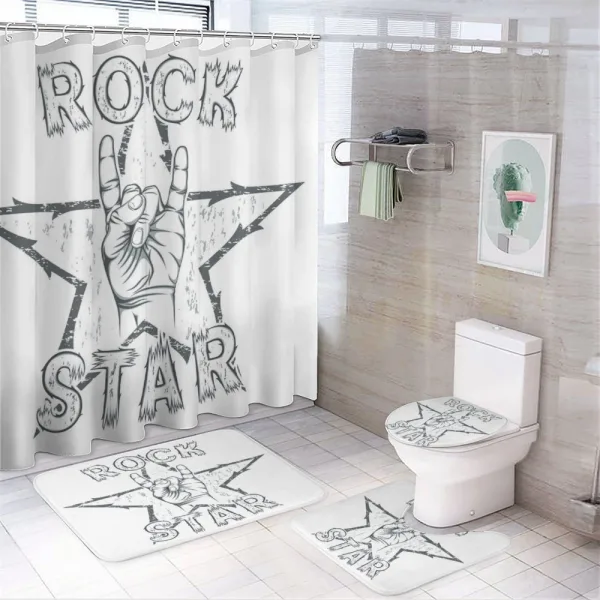 Rock Star Gesture on a shower curtain