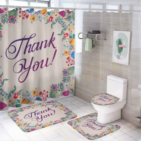 Thank You Words on a shower curtain