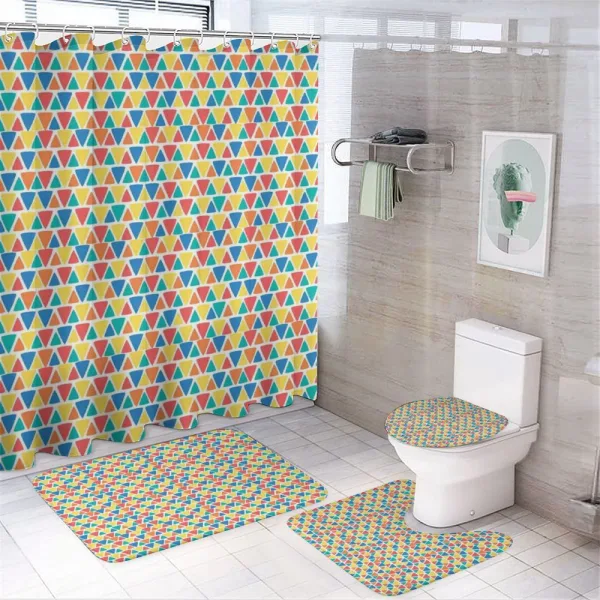 Triangular Ornamentation on a shower curtain