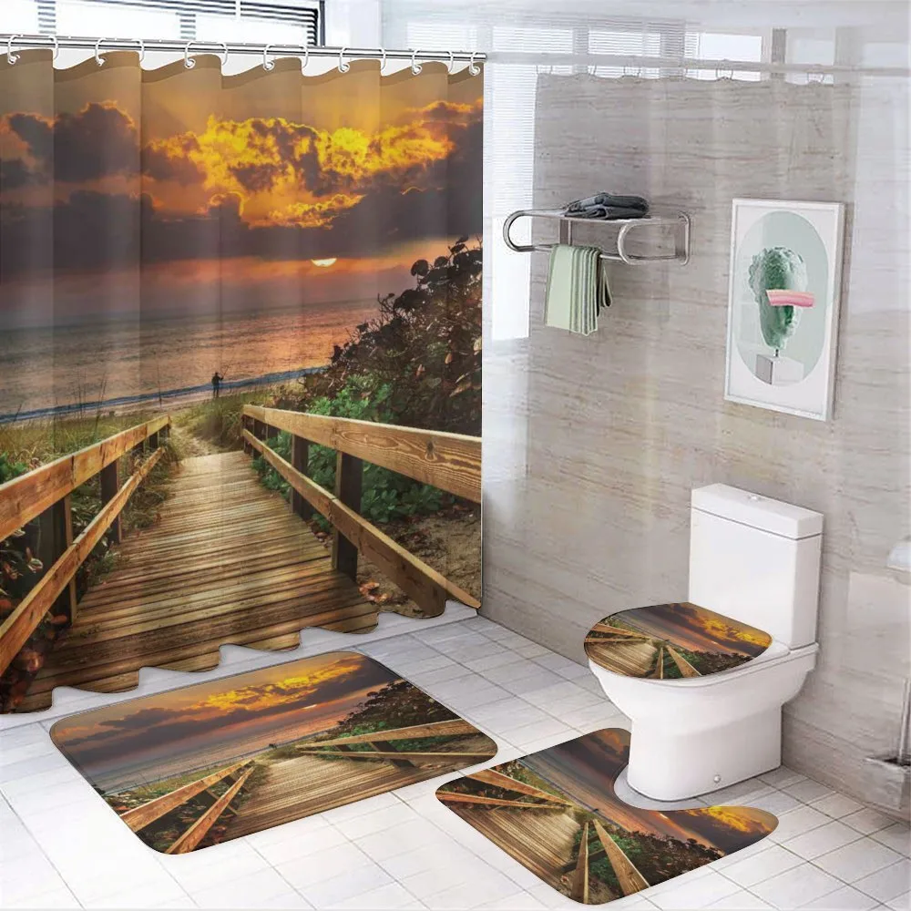 Wooden Pier Sunset Beach — Your design