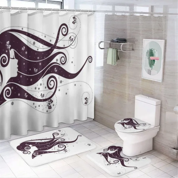 Abstract Fantasy Portrait on a shower curtain