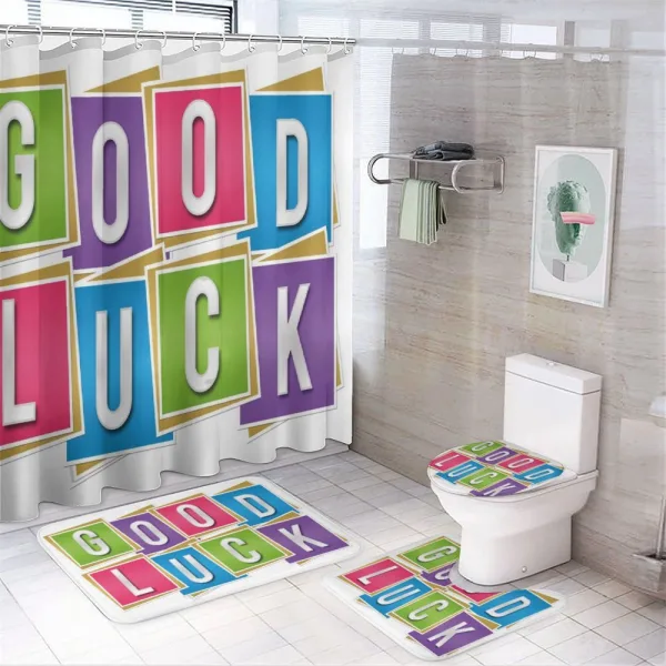 Blocks Letter Wish on a shower curtain